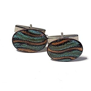 Enamel on copper cufflinks
